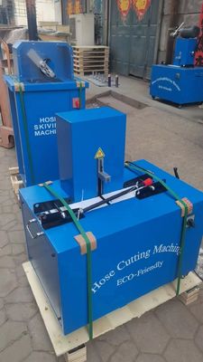 Máquina de corte de manguera de goma eléctrica y máquina de skiving con 4 capas y control de botón avanzado 2 pulgadas 6-51mm azul