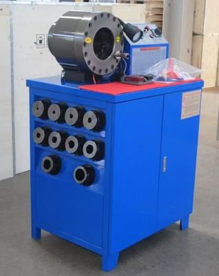 2 pulgadas de alto modelo de color azul 10 Dies manguera Crimper / manguera de caucho máquina de acolchado rendimiento confiable con 600T fuerza de acolchado