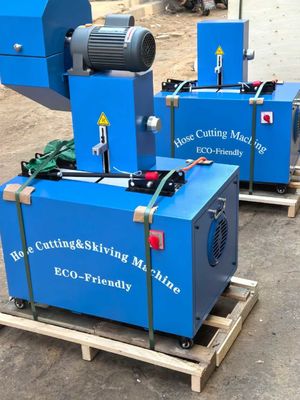 Máquina de corte de manguera de 6 capas eléctrica de alto rendimiento con cubierta protectora de cuchilla