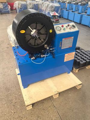 1/4 a 3' alta capacidad con 200pcs/h color azul eléctrico modelo más corto sistema de botones de manguera hidráulica máquina para 6-76 mm de rango de arrastre