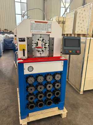 3 pulgadas de manguera hidráulica máquina con sistema de control PLC 6-76 mm de rango de acoplamiento y 15 matas intercambiables