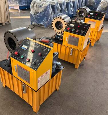 Máquina prensadora de mangueras hidráulicas de color amarillo de diseño especial DX68 con presión de bomba de aceite de 31.5Mpa, opciones de voltaje de 220v/240v/380v/415v y potencia de motor de 3KW/4KW