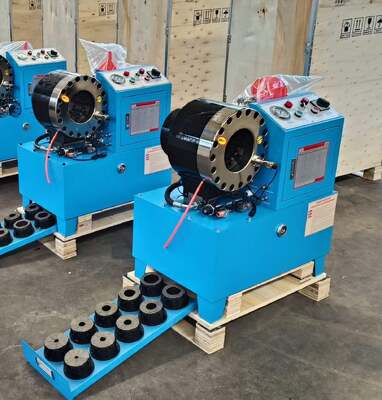 Engarzadora de manguera hidráulica eléctrica de color azul claro DX68 de 2" sin herramientas de molde de cambio rápido de 6 mm a 51 mm Voltaje diferente Precisión de 10 troqueles y eficiencia de 200 piezas por hora
