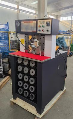 Un buen precio. Máquina de compresión de manguera de CA PLC para más presión Máxima apertura 158mm en línea