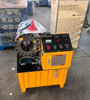 Un buen precio. 220v-415v Amarillo 6-51mm GRAN MAQUINIA DE GRIMPAMENTO DE HUEVAS de gran potencia Máquina de grimado de mangueras hidráulicas en línea
