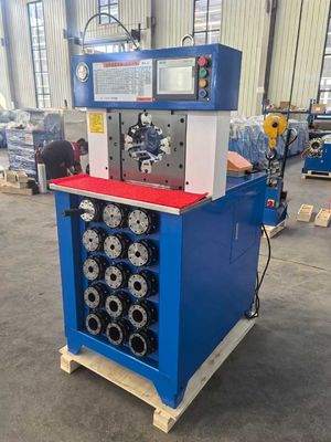 Un buen precio. Color azul Sistema de control PLC de 3 pulgadas 6 - 76 mm Máquina de acondicionamiento de manguera de CA para acondicionamiento eficiente Máxima apertura 158 mm en línea