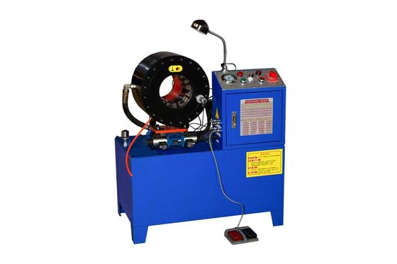 Un buen precio. Máquina de crimpado de mangueras DX68 de color azul con crimpado preciso, 10 matrices, 2 pulgadas, de 6 a 51 mm ±0,01 mm, fuerza de crimpado de 600T, prensador de mangueras hidráulicas de 245 kg en línea