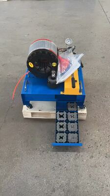 Un buen precio. Máquina prensadora de mangueras manual 600T de alta eficiencia de color azul de 2 pulgadas sin electricidad con rango de prensado de 6-51 mm y 10 troqueles intercambiables para aplicaciones hidráulicas en línea