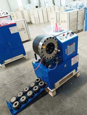 Un buen precio. Engarzadora de manguera hidráulica eléctrica de color azul DX68 de 2 pulgadas con herramientas de molde de cambio rápido 6-51 mm, precisión de 10 troqueles y eficiencia de 200 piezas por hora en línea