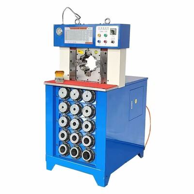 Un buen precio. Máquina prensadora de mangueras hidráulicas con control PLC modelo de espesor estupendo de 3" con rango de prensado de 6-76 mm, color negro, fuerza de presión más grande y apertura máxima de 165 mm, 15 troqueles en línea