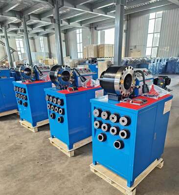 2 Inch 600T 31.5Mpa Rubber Hose Crimping Machine Higher Model Blue Color 3kw Motor Button Control Systerm 220v/240v/380v/415v Voltage With 6-51mm Crimping Range And 10 Interchangeable Dies