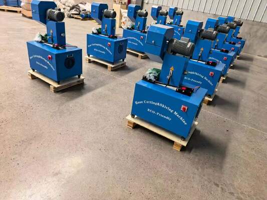 Un buen precio. Máquina cortadora y peladora de mangueras eléctrica de color azul de 2 pulgadas de 6 a 51 mm con dispositivos de protección, voltaje de 220 V/380 V y 10 troqueles intercambiables, dos funciones en una sola máquina online